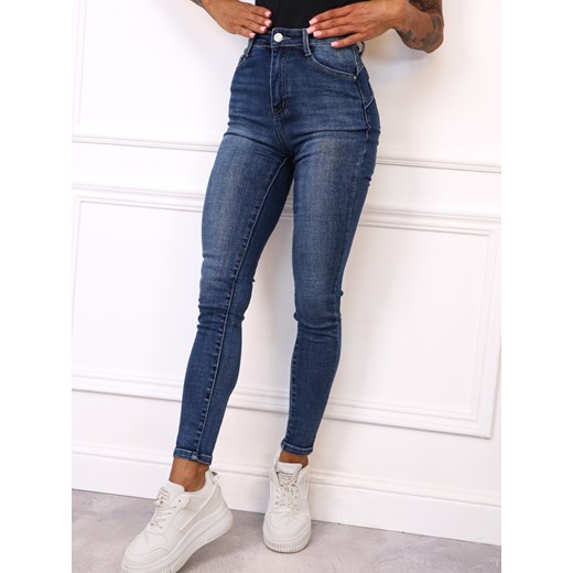 SPODNIE JEANSOWE SKINNY PUSH UP- GRANATOWE ze sklepu olika.com.pl w kategorii Jeansy damskie - zdjęcie 185968416