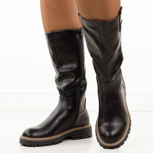 Czarne kozaki damskie na traperze Jezzi Asa259-9 Jezzi 40 suzana.pl