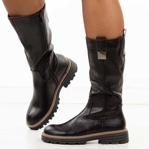 Czarne kozaki damskie na traperze Jezzi Asa259-9 Jezzi 36 suzana.pl
