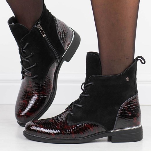 Brązowe skórzane botki damskie płaskie Filippo Dbt4749/25 ze sklepu suzana.pl w kategorii Botki - zdjęcie 185970486