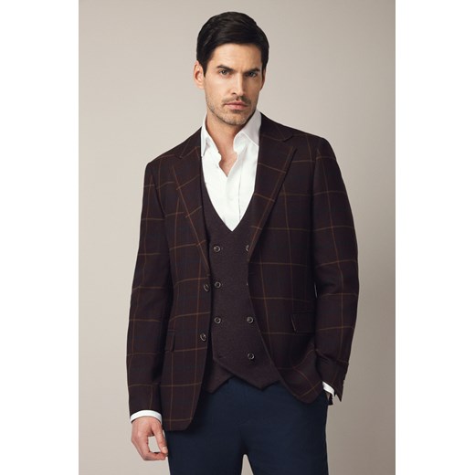 Marynarka Bordowa w Kratę Sovana ze sklepu Lancerto S.A. w kategorii Marynarki męskie - zdjęcie 185972925