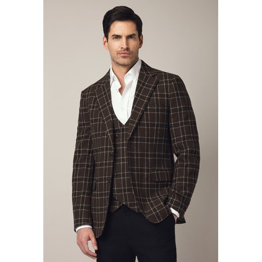 Marynarka Brązowa w Kratę Erice ze sklepu Lancerto S.A. w kategorii Marynarki męskie - zdjęcie 185972926