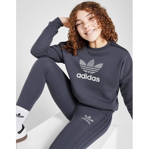 ADIDAS BLUZA (G)GLTR TREF 3S CREW BLU G ze sklepu JD Sports  w kategorii Bluzy dziewczęce - zdjęcie 185978368