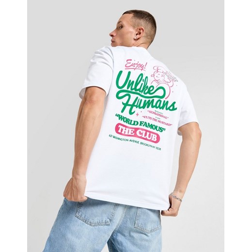 UNLIKE HUMANS T-SHIRT CLUB TEE WHT-WHT ze sklepu JD Sports  w kategorii T-shirty męskie - zdjęcie 185982579