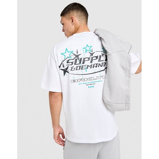 SUPPLY&amp;DEMAND T-SHIRT BROOKLYN TEE WHT-WHT ze sklepu JD Sports  w kategorii T-shirty męskie - zdjęcie 185982859
