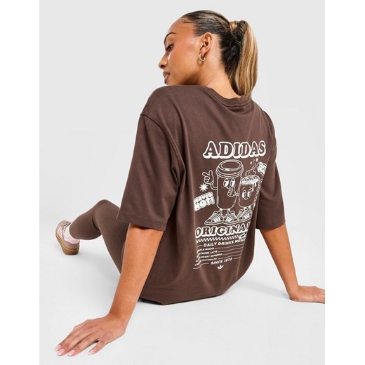 ADIDAS T-SHIRT COFFEE CLUB TEE BRWN ze sklepu JD Sports  w kategorii Bluzki damskie - zdjęcie 185982926