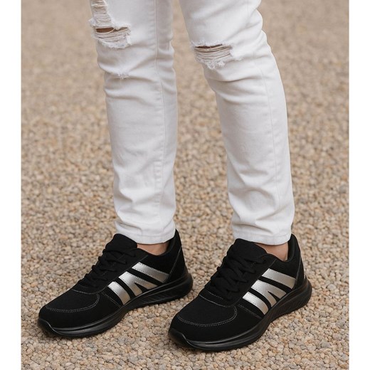 Buty sportowe męskie Sznurowane czarno białe /g1-1 17790 T382/ ze sklepu Pantofelek24.pl w kategorii Buty sportowe męskie - zdjęcie 185986995