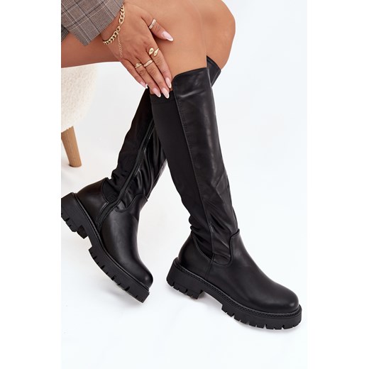 Damskie Kozaki Ocieplane Zamek Czarne Harlina Boto 37 ZAZOO