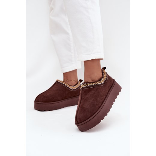 Damskie Śniegowce Platforma Haft Czekoladowe Taliah Boto 38 ZAZOO