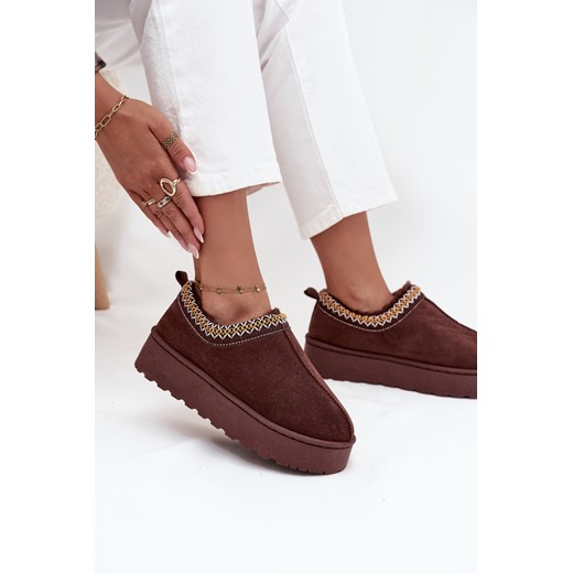 Damskie Śniegowce Platforma Haft Czekoladowe Taliah Boto 38 ZAZOO