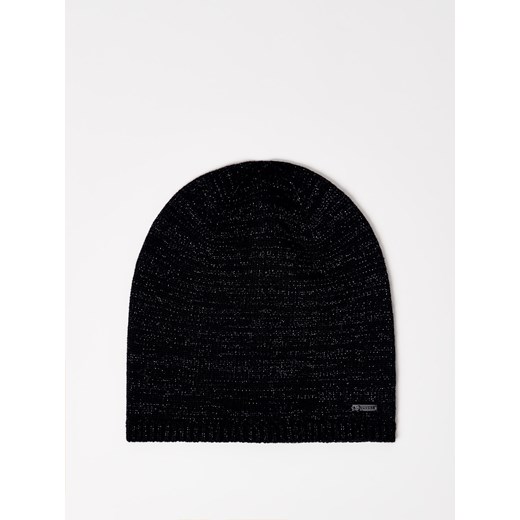Mohito - Czarna czapka beanie z domieszką kaszmiru - czarny ze sklepu Mohito w kategorii Czapki zimowe damskie - zdjęcie 185996218