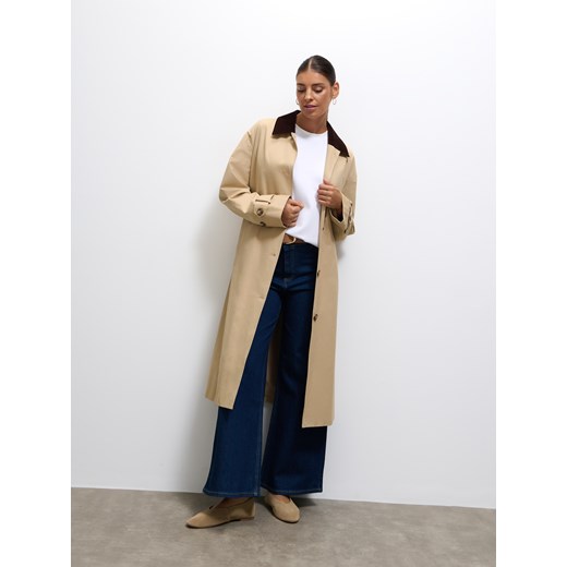 Mohito - Jeansy wide leg petite - granatowy ze sklepu Mohito w kategorii Jeansy damskie - zdjęcie 185996729