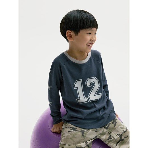 Reserved - Bawełniany longsleeve - granatowy ze sklepu Reserved w kategorii T-shirty chłopięce - zdjęcie 185999058