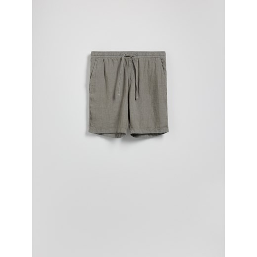 Reserved - Lniane szorty jogger - jasny zielony ze sklepu Reserved w kategorii Spodenki męskie - zdjęcie 185999527