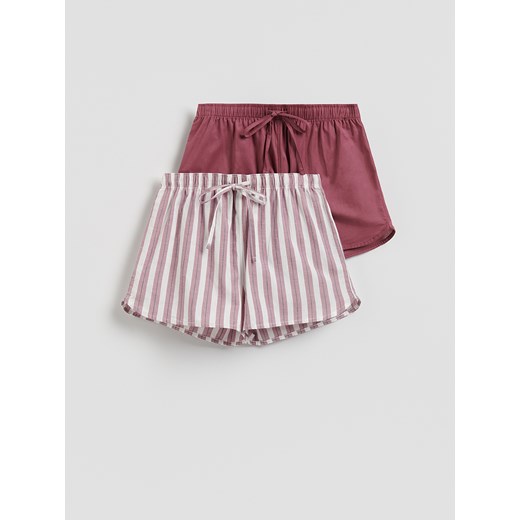 Reserved - Piżamowe szorty 2 pack - jasnofioletowy ze sklepu Reserved w kategorii Piżamy damskie - zdjęcie 185999547