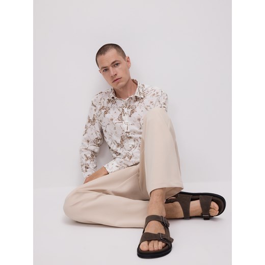 Reserved - Skórzane sandały - ciemnobrązowy ze sklepu Reserved w kategorii Sandały męskie - zdjęcie 185999676