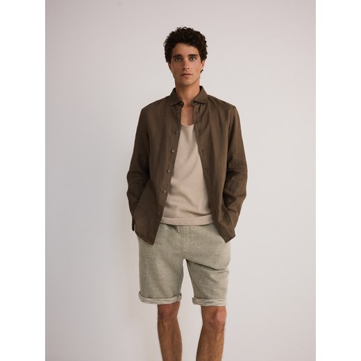 Reserved - Strukturalne szorty regular - jasny zielony ze sklepu Reserved w kategorii Spodenki męskie - zdjęcie 185999785