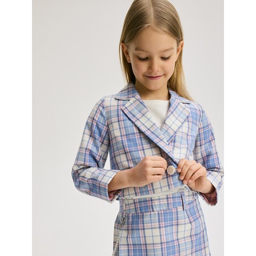 Reserved - Krótka marynarka w kratę - wielobarwny ze sklepu Reserved w kategorii Marynarki dziewczęce - zdjęcie 186000186