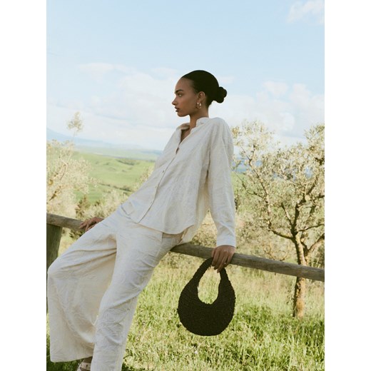 Reserved - Koszula z wyszywanym wzorem - beżowy ze sklepu Reserved w kategorii Koszule damskie - zdjęcie 186000485