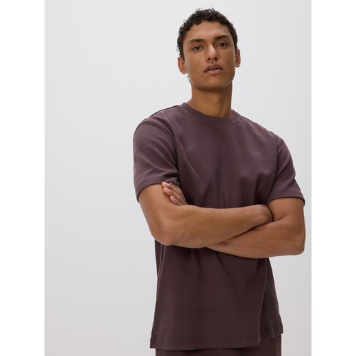 Reserved - T-shirt comfort fit - ciemnobrązowy Reserved M Reserved promocyjna cena