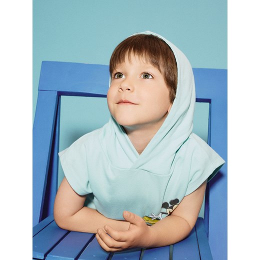 Reserved - Bawełniany t-shirt Mickey Mouse - miętowy Reserved 92 (1 okazja Reserved