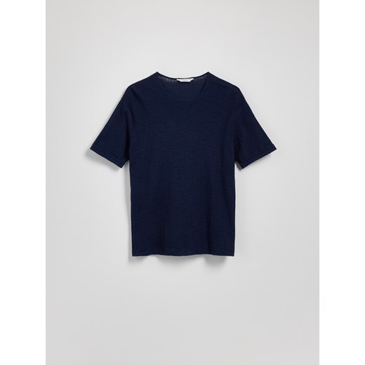 Reserved - Sweter z krótkim rękawem - granatowy ze sklepu Reserved w kategorii Swetry męskie - zdjęcie 186000748