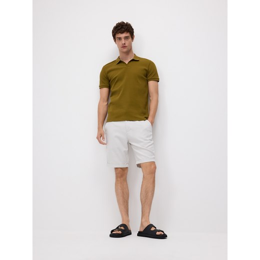 Reserved - Koszulka polo slim - oliwkowy ze sklepu Reserved w kategorii T-shirty męskie - zdjęcie 186002037