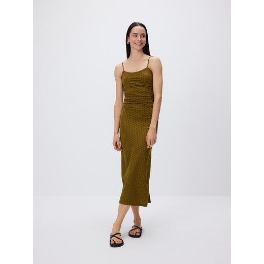 Reserved - Sukienka maxi z drapowaniem - zielony ze sklepu Reserved w kategorii Sukienki - zdjęcie 186003277