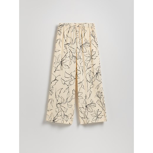 Reserved - Wzorzyste spodnie z wiskozą - wielobarwny ze sklepu Reserved w kategorii Spodnie damskie - zdjęcie 186003348