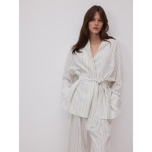 Reserved - Marynarka z lnem - wielobarwny ze sklepu Reserved w kategorii Marynarki damskie - zdjęcie 186003487