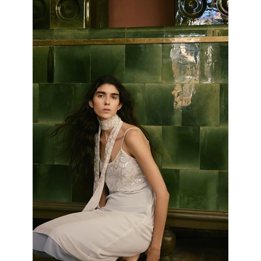 Reserved - Sukienka z ozdobnym paskiem - jasnoturkusowy ze sklepu Reserved w kategorii Sukienki - zdjęcie 186003577