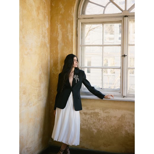 Reserved - Spódnica bombka z wiskozą - złamana biel ze sklepu Reserved w kategorii Spódnice - zdjęcie 186003585