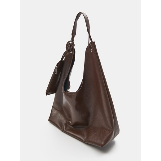 Sinsay - Torebka worek z etui - brązowy Sinsay One Size Sinsay