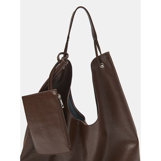 Sinsay - Torebka worek z etui - brązowy Sinsay One Size Sinsay