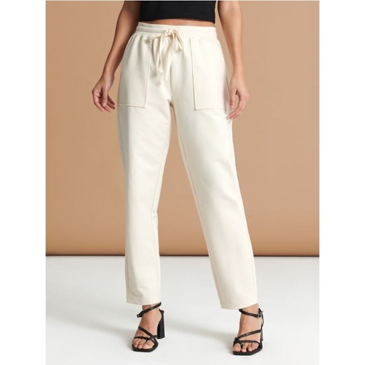 Sinsay - Spodnie - kremowy ze sklepu Sinsay w kategorii Spodnie damskie - zdjęcie 186004198
