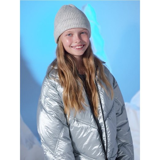 Sinsay - Czapka beanie z metalicznym połyskiem - kremowy Sinsay M Sinsay