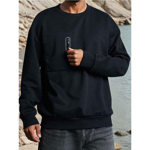 Sinsay - Bluza crewneck - czarny ze sklepu Sinsay w kategorii Bluzy męskie - zdjęcie 186004257