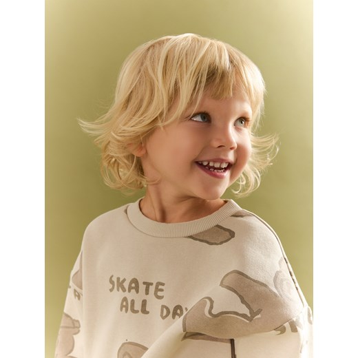 Reserved - Bluza z nadrukiem - beżowy ze sklepu Reserved w kategorii Bluzy chłopięce - zdjęcie 186005097