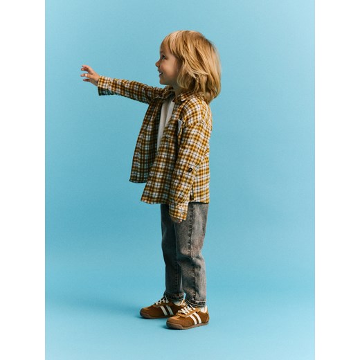 Reserved - Bawełniana koszula w kratę - bursztynowy Reserved 92 (1 Reserved