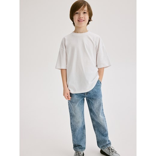 Reserved - Gładki t-shirt basic - biały ze sklepu Reserved w kategorii T-shirty chłopięce - zdjęcie 186005425