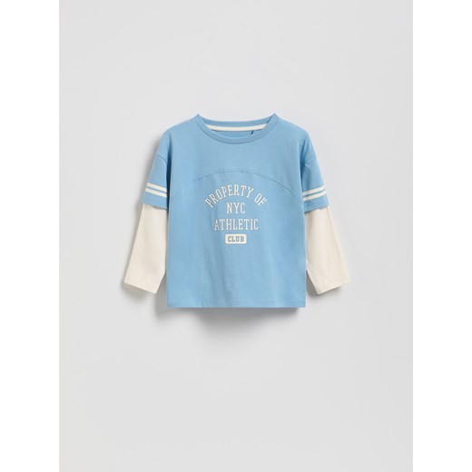 Reserved - Bawełniany longsleeve - jasnoniebieski ze sklepu Reserved w kategorii T-shirty chłopięce - zdjęcie 186005668