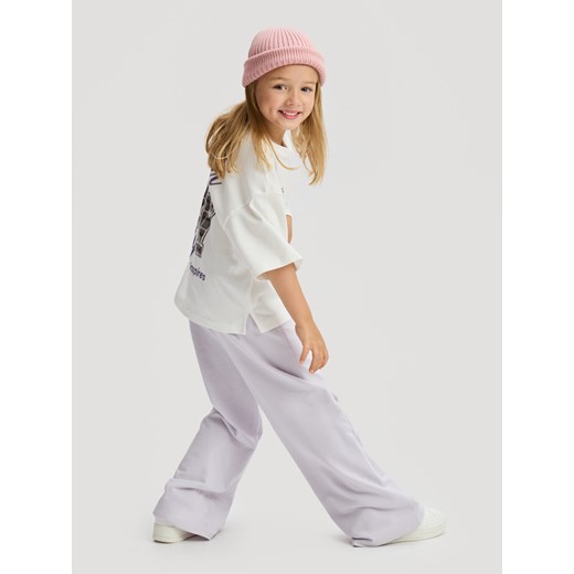 Reserved - Bawełniane spodnie - lawendowy ze sklepu Reserved w kategorii Spodnie dziewczęce - zdjęcie 186005738