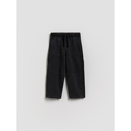 Reserved - Bawełniane spodnie jogger - ciemnoszary ze sklepu Reserved w kategorii Spodnie chłopięce - zdjęcie 186005775