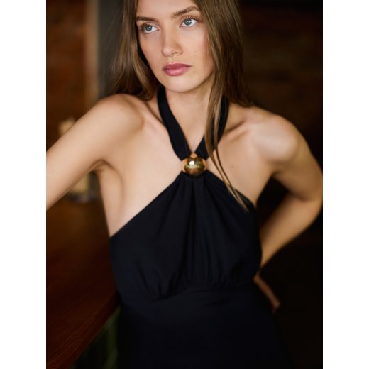 Reserved - Sukienka z dekoltem halter - czarny ze sklepu Reserved w kategorii Sukienki - zdjęcie 186005976