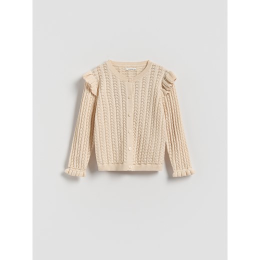 Reserved - Dzianinowy kardigan - kremowy ze sklepu Reserved w kategorii Swetry dziewczęce - zdjęcie 186006658