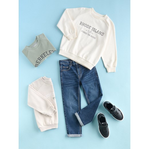 Reserved - Bluza z nadrukiem - złamana biel ze sklepu Reserved w kategorii Bluzy chłopięce - zdjęcie 186007038