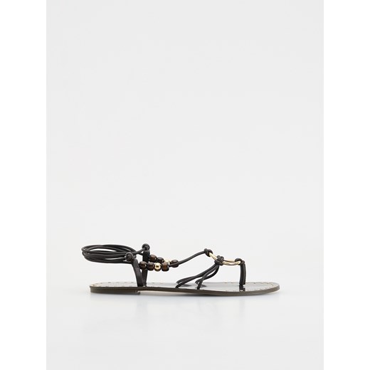 Reserved - Sandały z paskami - ciemnobrązowy ze sklepu Reserved w kategorii Sandały damskie - zdjęcie 186007835