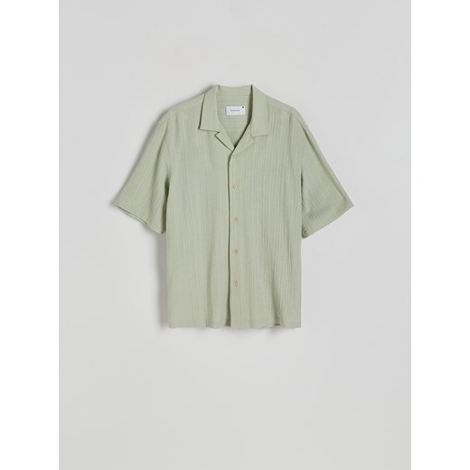 Reserved - Koszula ze struktralnej tkaniny - jasnozielony ze sklepu Reserved w kategorii Koszule męskie - zdjęcie 186007976