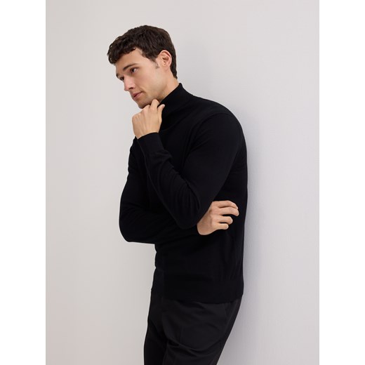 Reserved - Sweter z domieszką kaszmiru - czarny ze sklepu Reserved w kategorii Swetry męskie - zdjęcie 186008007