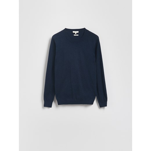 Reserved - Sweter z domieszką kaszmiru - granatowy ze sklepu Reserved w kategorii Swetry męskie - zdjęcie 186008458